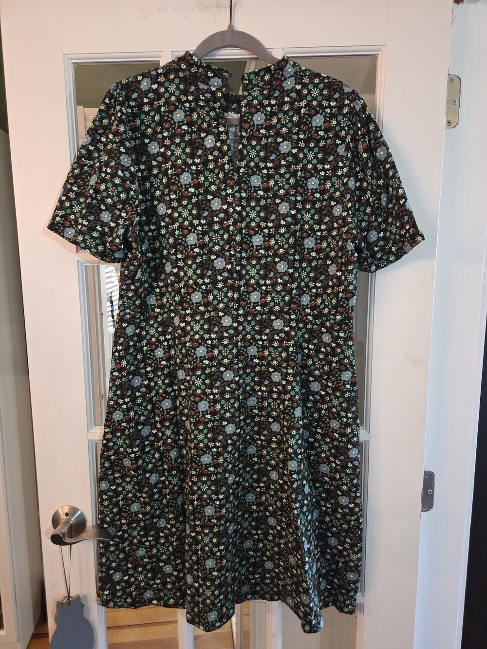 Boden Green Floral Mock-Neck Mini Dress - Size 14L - Picture 6 of 11